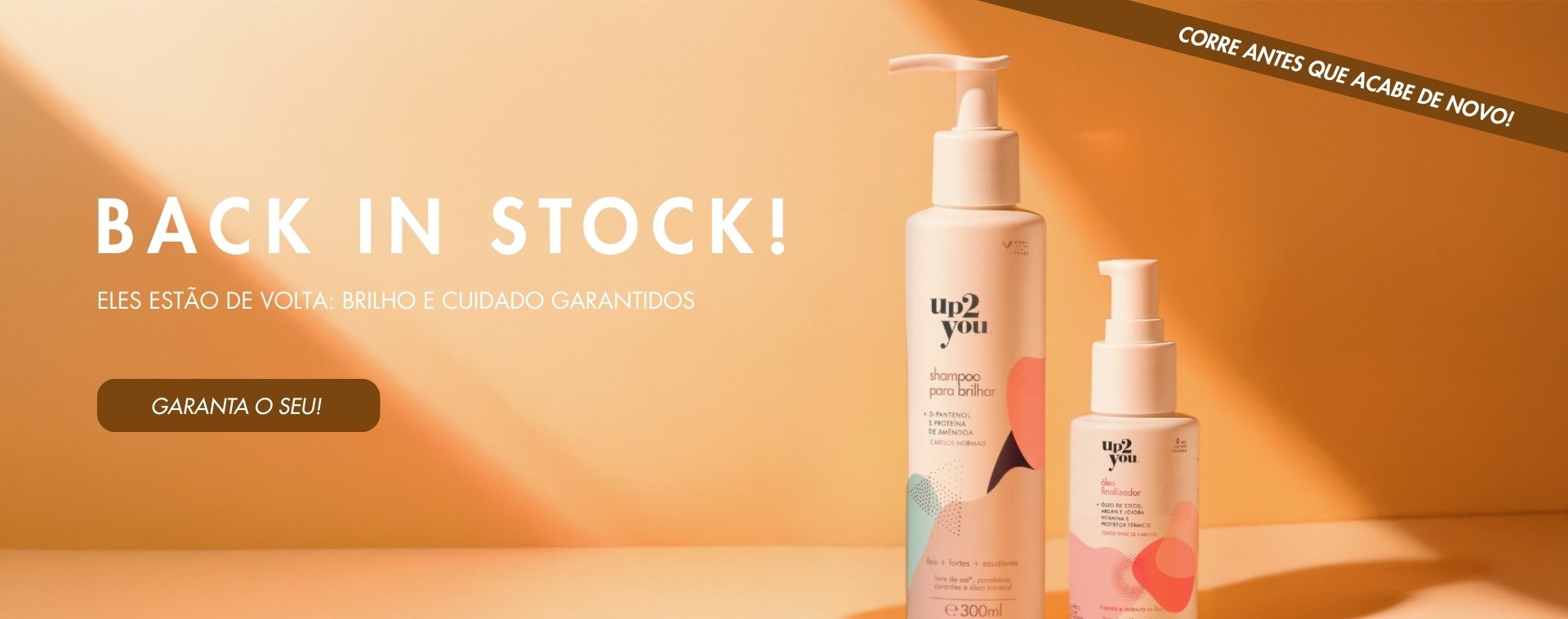 Back in Stock - óleo e shampoo para brilhar